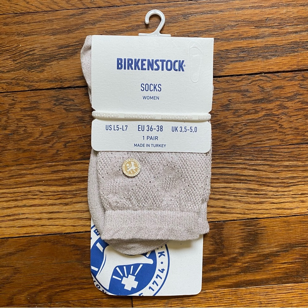 Birkenstock cotton bling ajour socks in flamingo pink size large